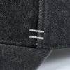 Close-up of two white lines in the hat’s seam.