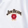 Close-up of the "Jim Beam" spelling and the red symbol under it.
