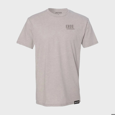 The tee is light-gray in color, with “Knob Creek” written in gray on the left chest.