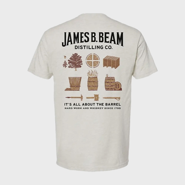 Barrel Tee Back Image on gray background
