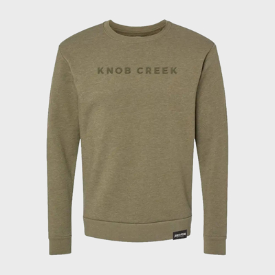 Military Green Crewneck Product Image on gray background