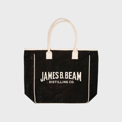 Image of a black tote bag with a Jim Beam logo on it