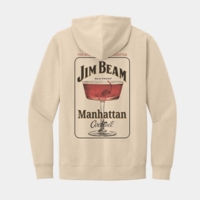 Jim Beam Manhattan Hoodie Front Product Image with Jim Beam logo on the left chest