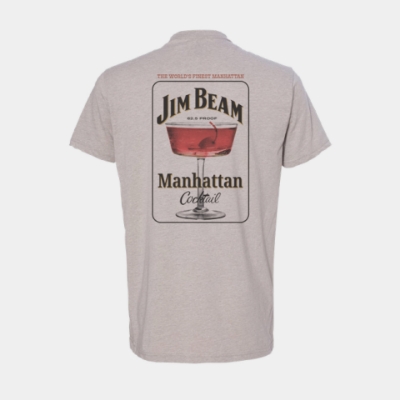 Jim Beam Manhattan Tee Front Product Image with Jim Beam logo on the left chest