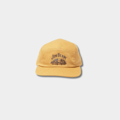 un-structured, low profile hat with Jim Beam homestead graphic