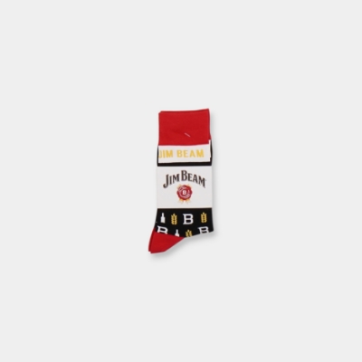 Jim Beam black, red, white and gold socks