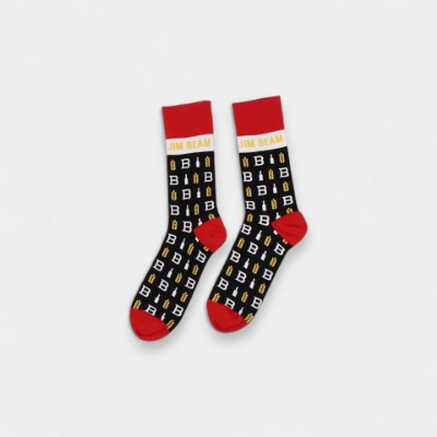 Jim Beam black, red, white and gold socks
