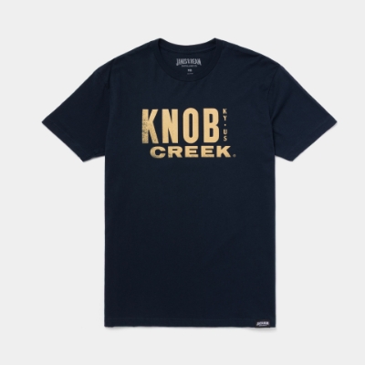 midnight navy tee with Knob Creek logo on front