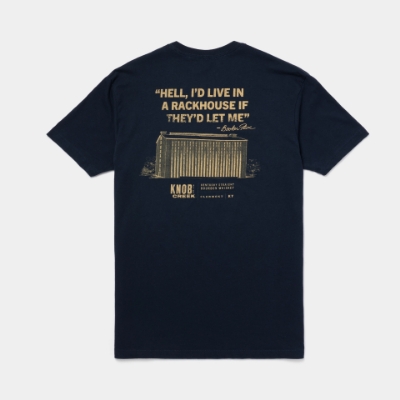 midnight navy tee with Knob Creek logo on front