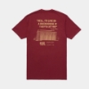 Cardinal red t-shirt with rackhouse on back of the tee