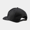 back view of black microfiber performance hat with James B. Beam woven patch