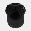 underside view of black microfiber performance hat with James B. Beam woven patch