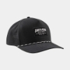 front side view of black microfiber performance hat with James B. Beam woven patch