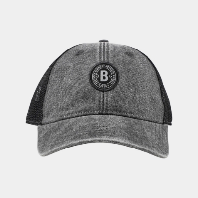 Baker's washed black denim trucker hat