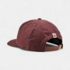 Basil Hayden brown corduroy hat with leather and brass snap closure