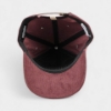 Basil Hayden brown corduroy hat with leather and brass snap closure