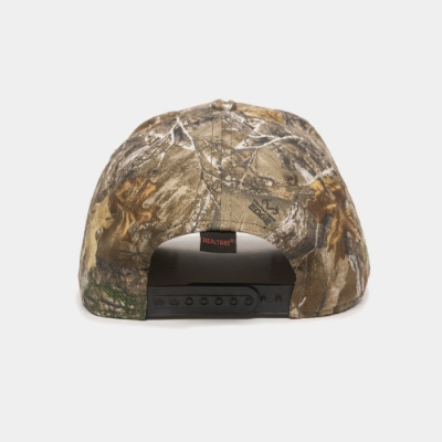 Jim Beam Camo Hat front view with Realtree camo pattern and logo
