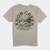 Tan short‑sleeve T‑shirt with a large back graphic featuring Knob Creek, a bourbon bottle and nature scene.