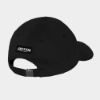James B. Beam Black Corduroy Hat back view with woven logo label and adjustable strap