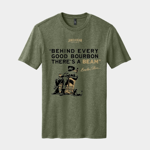 James B. Beam Behind Every Good Bourbon graphic tee in heather olive