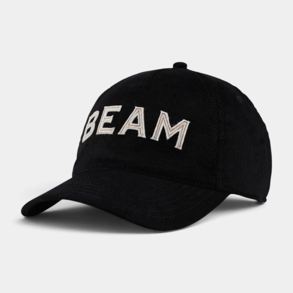 James B. Beam Black Corduroy Hat angled front view