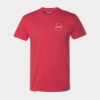Red James B. Beam Hardest Working Still T-Shirt with small chest graphic