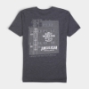 James B. Beam Hardest Working Still T-Shirt in Black back view with still illustration graphic