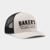 Right 3/4 view of Baker’s Black & Cream Trucker Hat