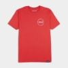 Red James B. Beam Hardest Working Still T-Shirt with small chest graphic